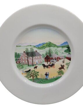 Grandma Moses Old Checkered House Collectors Plate Milbern LLC Limited Edition